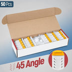 Everest 45° Angled RJ45 Cat6 Keystone Jacks 50-Pack in Yellow - Image 2