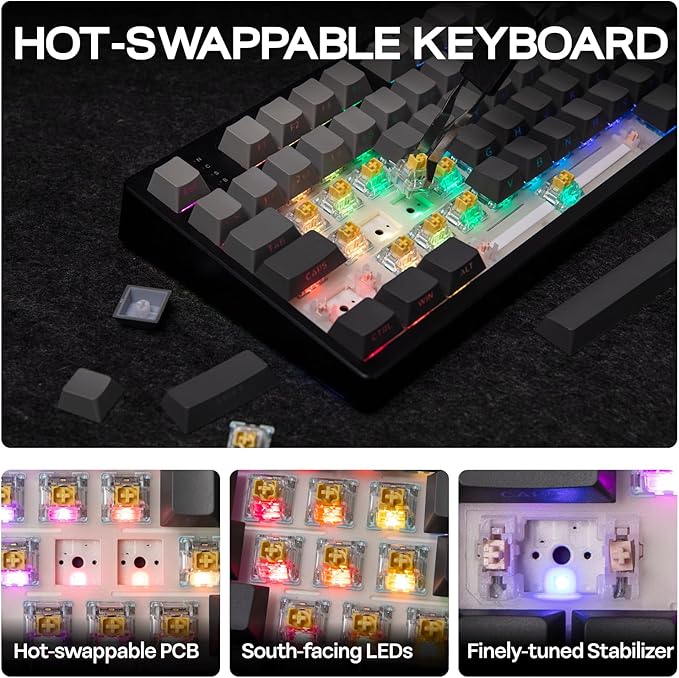 EPOMAKER TH108 Full Size Mechanical Keyboard, Wireless Gaming Keyboard - Image 7