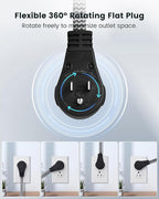 SURAIELEC 10FT 360° Rotating Flat Plug Extension Cord Flat Wall Plug - Image 3
