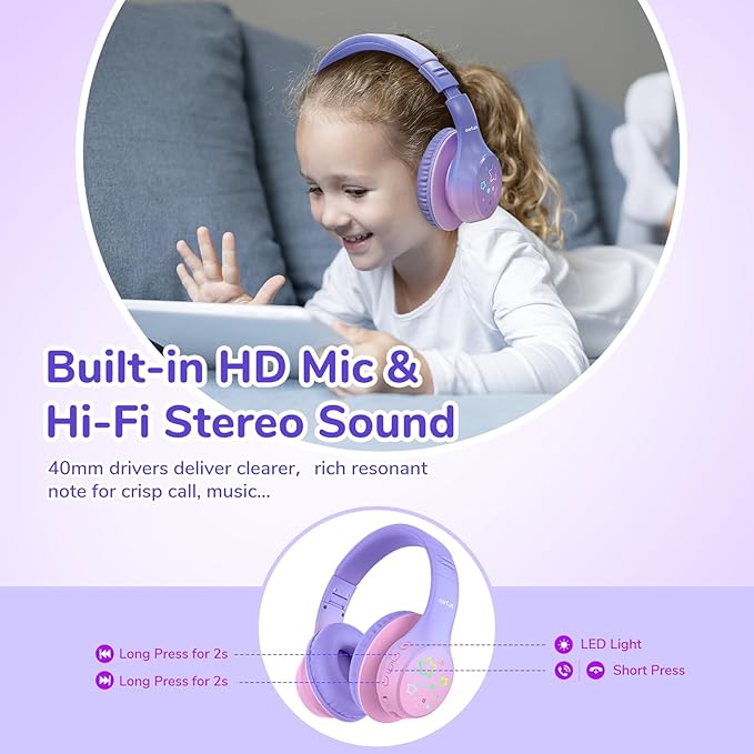 EarFun K4 Kids Bluetooth Headphones, Wireless Headphones - Image 4