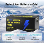 24V 314AH LiFePO4 Lithium Battery, Built-in Bluetooth 5.0 & 300A BMS, Upgrade - Image 7