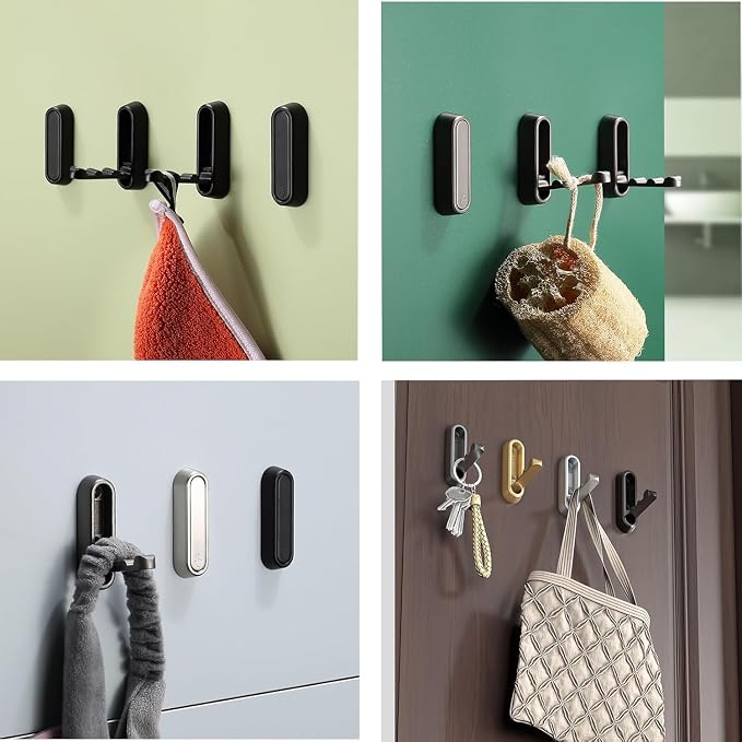 4PCS Gold Foldable Wall Hooks, Metal Folding Hooks Wall Mount, Easy Installation - Image 5