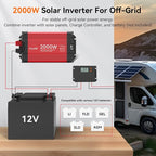 ALLWEI 2000W Pure Sine Wave Inverter 12V DC to 110V/120V AC Converter, Surge - Image 6