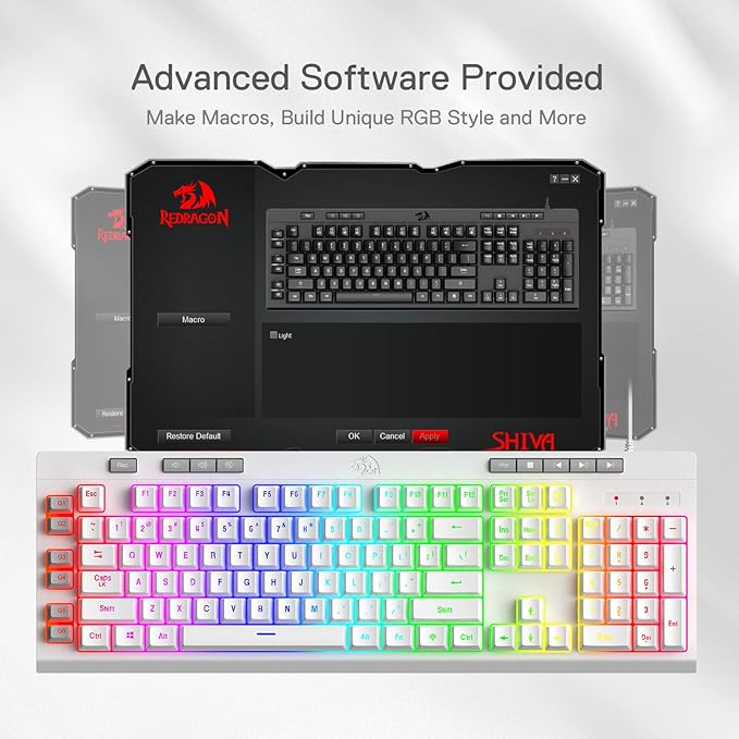 Redragon K512 Shiva RGB Backlit Membrane Gaming Keyboard - Image 7