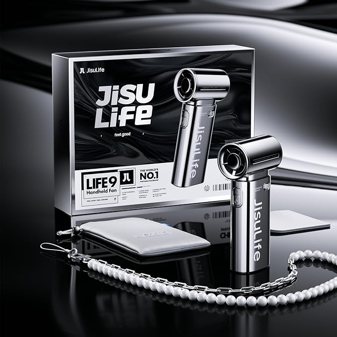 JISULIFE Portable Handheld Fan Life9, Turbo Power High Speed Air, 5 Gear Wind - Image 8
