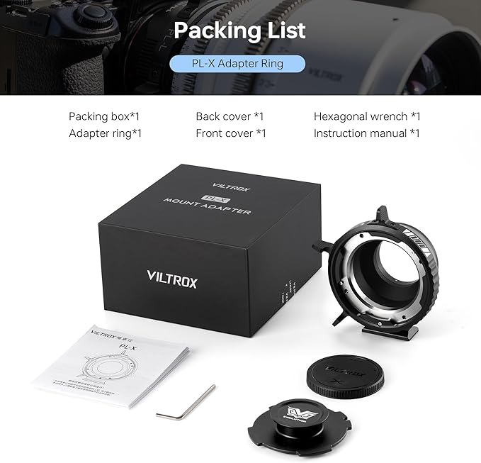 VILTROX PL-X Lens Adapter, Lens Converter Ring Camera Lens Mount Adapter Ring - Image 8