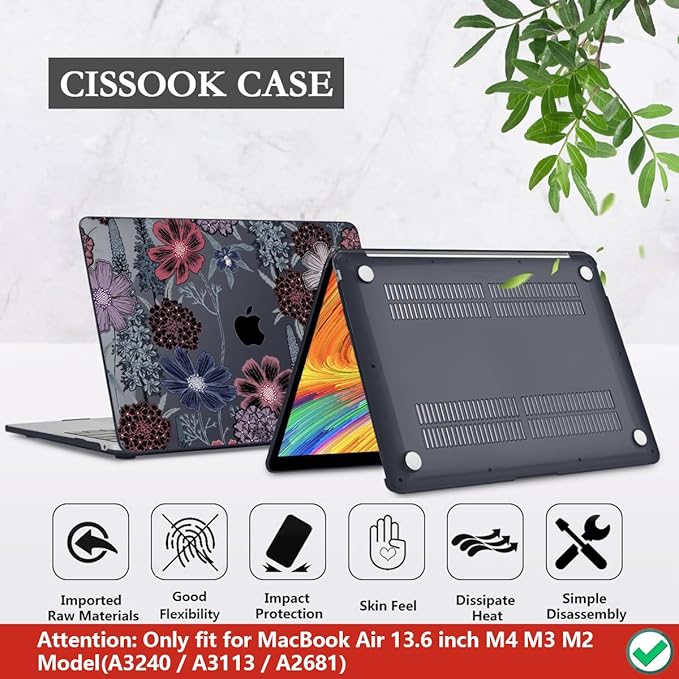 CISSOOK Compatible with MacBook Air 13.6 inch Case 2022 2023 2024 2025 Model - Image 6