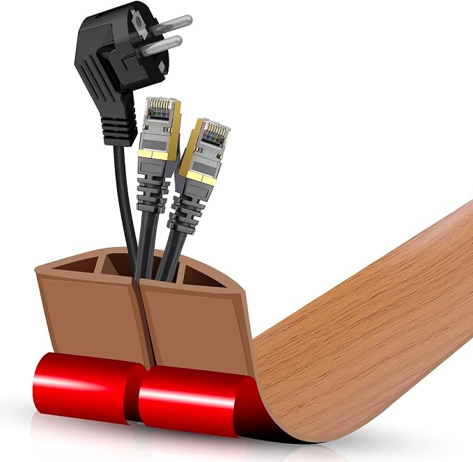 Floor Cord Cover Cavity 0.8"x0.37" Self Adhesive Cord Hider, 3.3FT Low Profile by DBHXXMB-HH