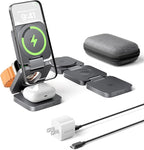 Qi2 Certified 3 in 1 Travel Charger MagSafe Compatible, Upgraded Foldable by LULULOOK