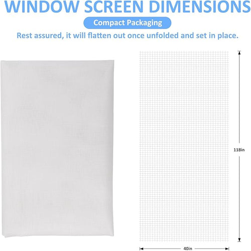 40"x118" Window Screen Mesh, Fiberglass Window Screen, Screen Door Mesh - Image 2
