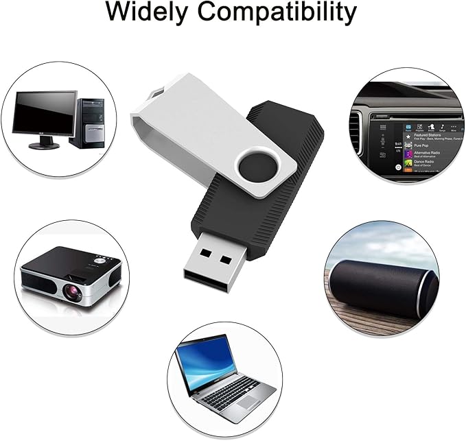 20Pack 1GB USB Flash Drive 2.0 Stick, TOPESEL Bulk Thumb Drive Swivel 1GB Pen - Image 3