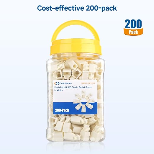 Cable Matters 200-Pack Cat6 / Cat5e RJ45 Strain Relief Boots, RJ45 Boot - Image 6