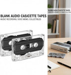 2 Pack Blank Cassette Tapes 60 Minutes Clear Audio Recording Tape - Image 3