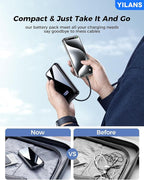 Portable Charger, 42800mAh Power Bank Built-in Cable, 22.5W PD USB C in & Out - Image 4