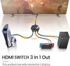 HDMI Switch 3 in 1 Out, 4K@60Hz HDMI 2.0 Switch Splitter - Image 2