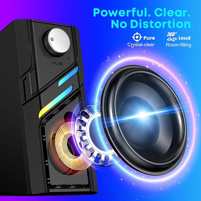 LENRUE Computer Speakers for Desktop PC - Image 2