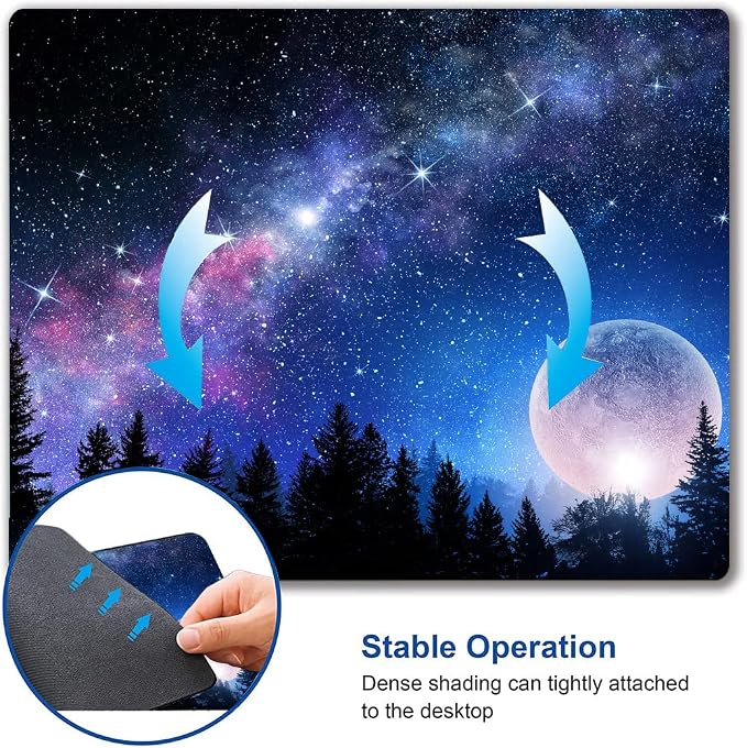 Mouse Pad, Forest Moon Mouse Pad, Washable Square Cloth Mousepad - Image 6