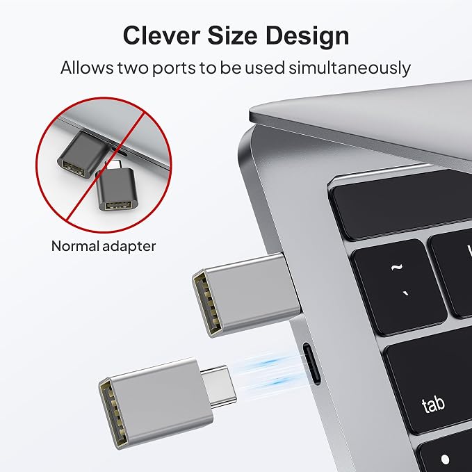 Elebase USB C Adapter for New iPhone 16 4Pack, USBC Male to USB 3.0 Female - Image 3