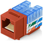 Everest 90° Angled RJ45 Cat5e Keystone Jacks 10-Pack in Orange by EverestMediaSolutions