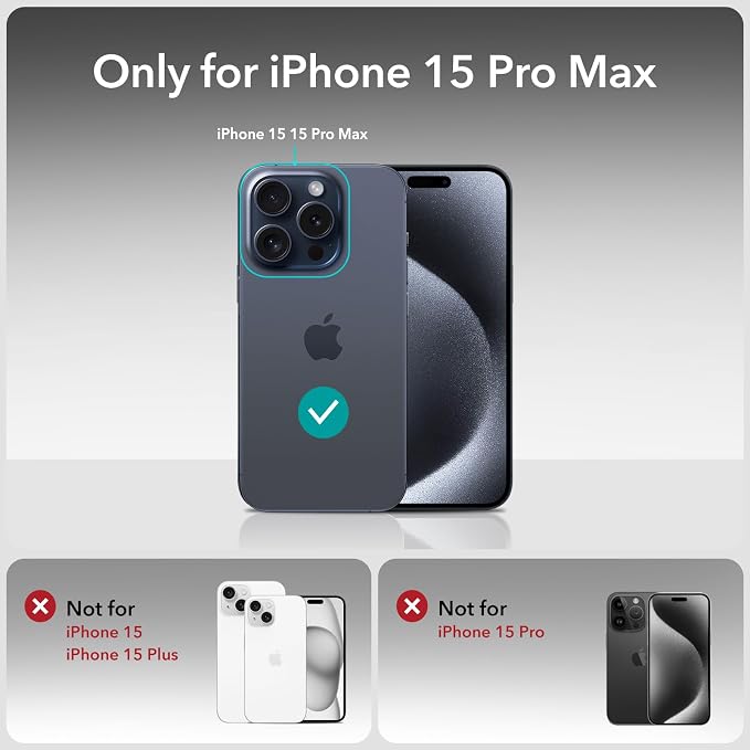 ESR 3+1 Pack for iPhone 15 Pro Max Screen Protector, 3 Black Edge - Image 9