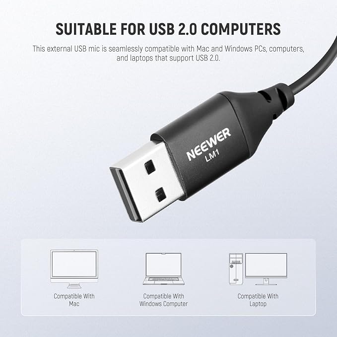 NEEWER USB A Lapel Microphone, Plug & Play Mini Omnidirectional Clip On - Image 3