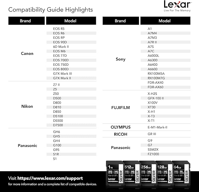 Lexar 256GB Professional Silver SD Card, - Image 6