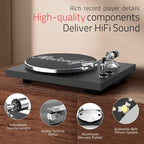 Turntables Record Player Wireless Output Connectivity Vinyl Player Belt-Drive - Image 9