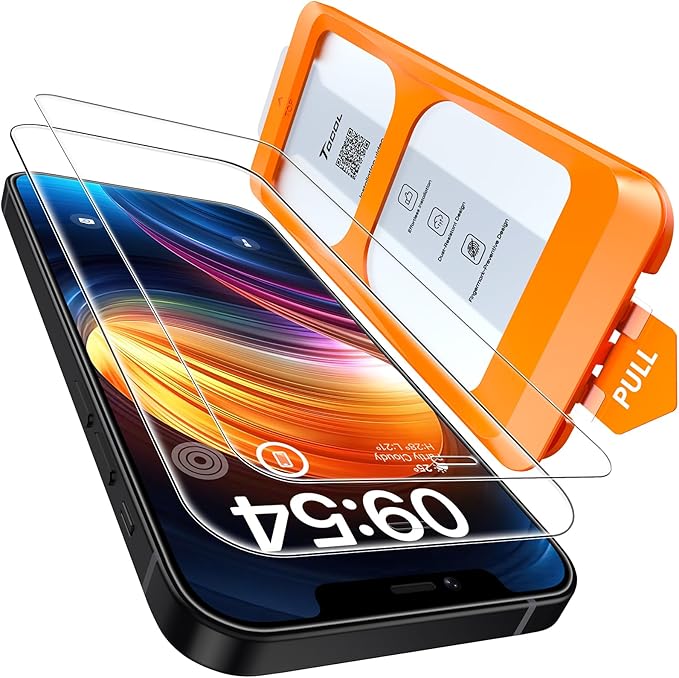 TOCOL for iPhone 12 Screen Protector 9H Hardness Military Grade Shatterproof HD by TOCOL