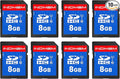 INDMEM SD Card 8GB, 8 Packs Class 10 8GB Flash Memory Card MLC Standard Secure by READYXIO