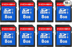 INDMEM SD Card 8GB, 8 Packs Class 10 8GB Flash Memory Card MLC Standard Secure by READYXIO