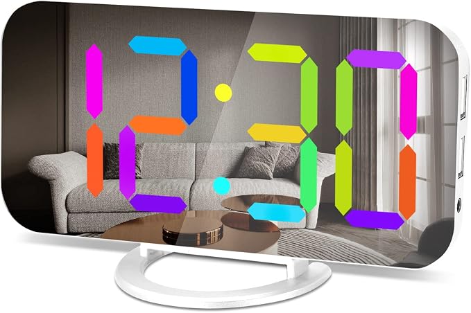 SZELAM Digital Alarm Clock, LED RGB Colorful Clocks, - Image 9
