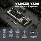 YUNZII YZ98 Gasket Mechanical Keyboard, 99 Key Hot Swappable BT5.0/2.4G/USB-C - Image 2