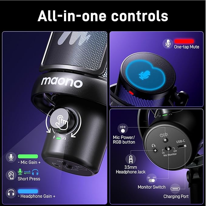 MAONO Wireless Microphone for PC, Gaming Streaming Condenser Mic - Image 8