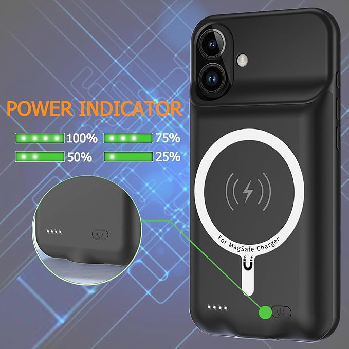 Battery Case for iPhone 17, Upgraded 10000mAh Ultra-Slim Rechargeable Portable - Image 4