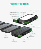 BLAVOR Solar Charger Power Bank, PD 18W Fast Charging 20000mAh Battery Pack - Image 7