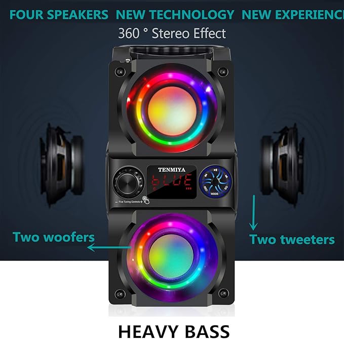 Bluetooth Speaker, 40W Portable Wireless Speaker - Image 2