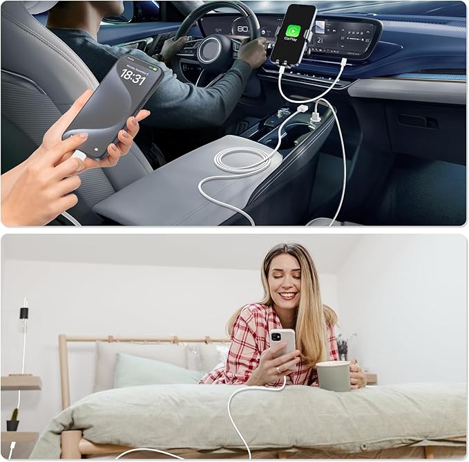 Car Carplay Cable for iPhone 17 16 15 Charger Cord, USB C Car Charger for Apple - Image 2