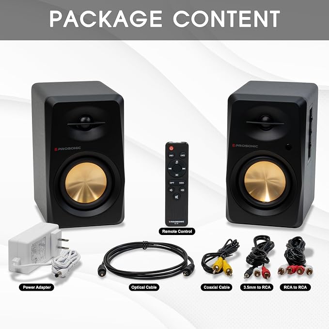Prosonic BT30 Active Powered Bluetooth Bookshelf Speakers, Studio Monitor - Image 8