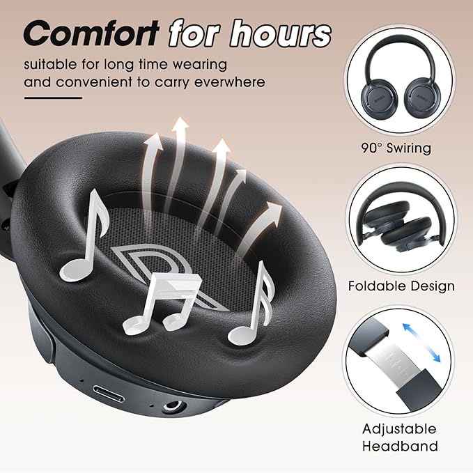 BERIBES Upgraded Hybrid Active Noise Cancelling Headphones - Image 2
