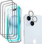 ESR 3+1 Pack for iPhone 15 Screen Protector, 3 Tempered-Glass Screen Protector by ESR