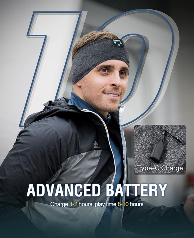 Perytong New Sleep Headphones Bluetooth Headband, Wireless Soft Sleeping - Image 6