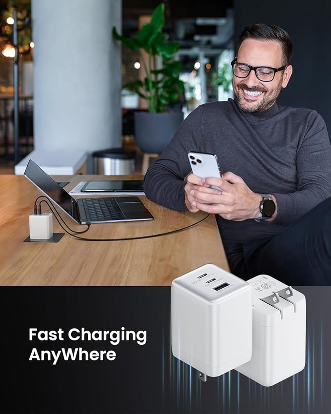 wegear 100W USB C Wall Charger, 3-Port PPS PD 3.0 Compact Foldable Wall Charger - Image 6