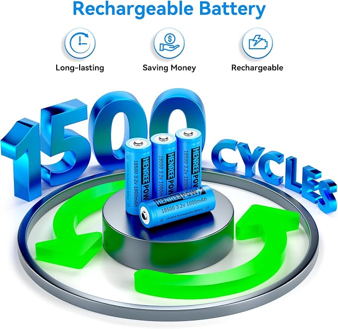 Henreepow 18500 3.2v LiFePo4 Rechargeable Battery, 3.2v LiFePo4 Rechargeable - Image 5