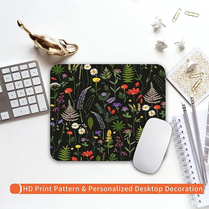Square Mouse Pad Flowers, Personalized Premium-Textured Custom Mouse Mat Design - Image 6