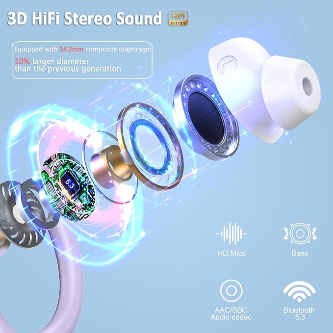 Wireless Earbud, 48H Running Wireless Earphones - Image 3
