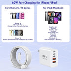 iPhone 16 Fast Charger Block, 2 Pack 60W USB Charging Block 5-Port Charge - Image 3