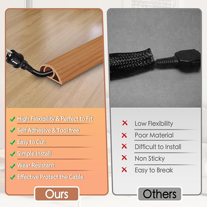 Floor Cord Cover for Wires on Floor Self Adhesive Cord Hider Floor Cable - Image 3