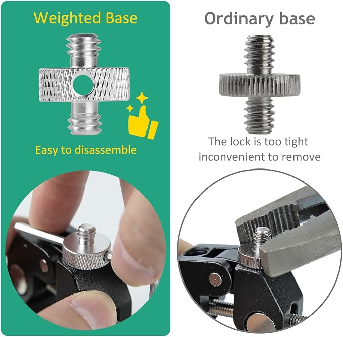 Camera Mount Screw 1/4" Male to 1/4" Male & 1/4" to 3/8" Tripod Screw Adapter - Image 4