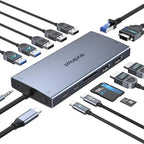 USB C Docking Station Dual Monitor 15 in 1 Laptop Docking Station Triple Display by ZMUIPNG