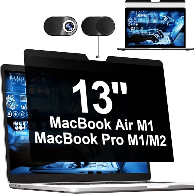 Magnetic Privacy Screen MacBook Air 13 Inch, Removable Anti Blue Light Glare by Mamol